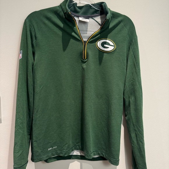 Nike Green Bay Packers Antigua Green/Gold Quarter-Zip Pullover Dri-Fit  NFL  M - Picture 1 of 8